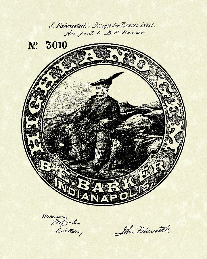 Tobacco Label  Patent Art Drawing by Prior Art Design