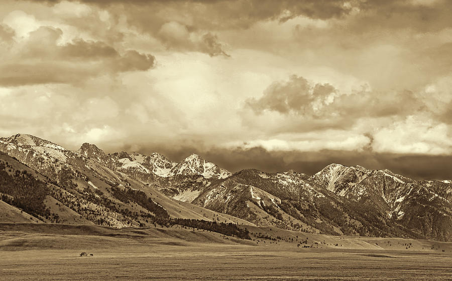 Tobacco Root Mountain Range Montana Sepia Photograph by Jennie Marie Schell