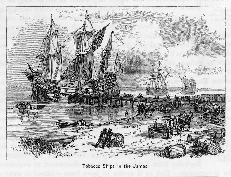 Transportation Drawing - Tobacco Ships Transporting Tobacco by Mary Evans Picture Library