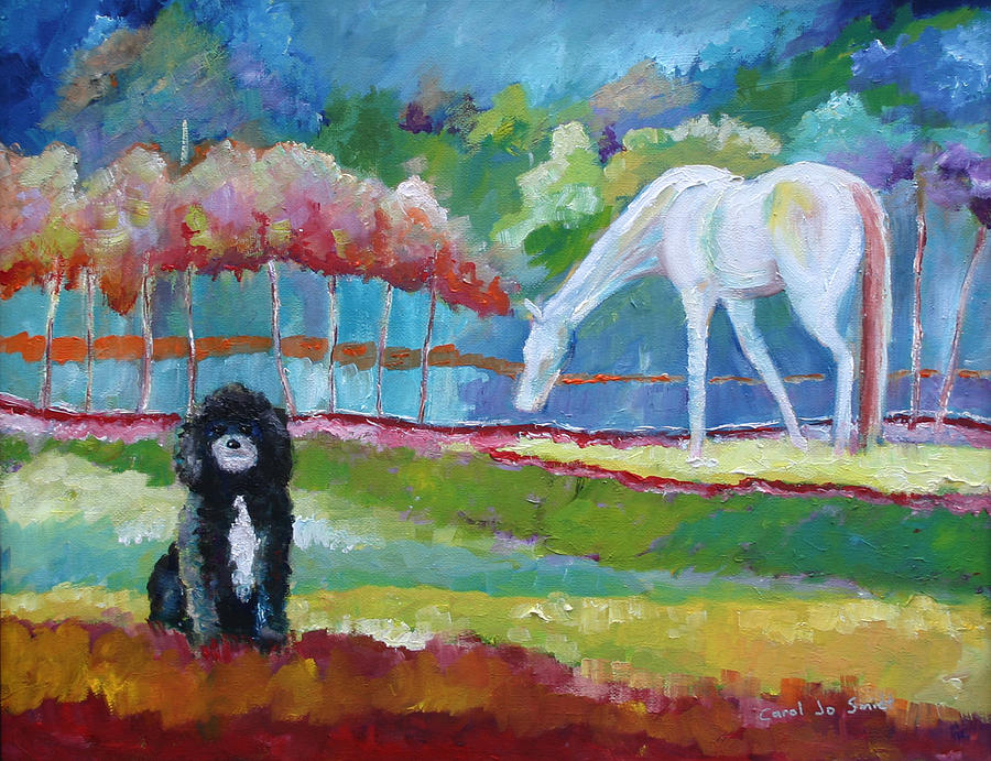 Toby The Poodle Painting by Carol Jo Smidt