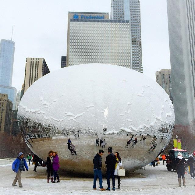 Chicago Photograph - Todays Bean Was Snowy. #chicago #snow by Blogatrixx  