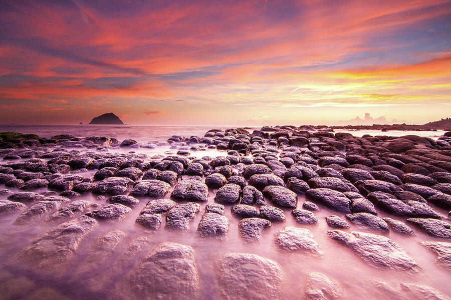 Tofu-rock, Hoping Island, Sunrise Photograph by Cheng-lun Chung