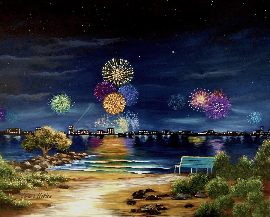 Together on the 4th of July Painting by Sandra Holden