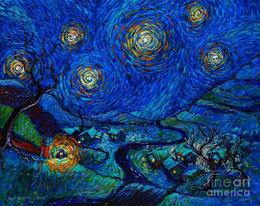 Toil Today Dream Tonight diptych painting number 2 after Van Gogh Painting by Paul Hilario
