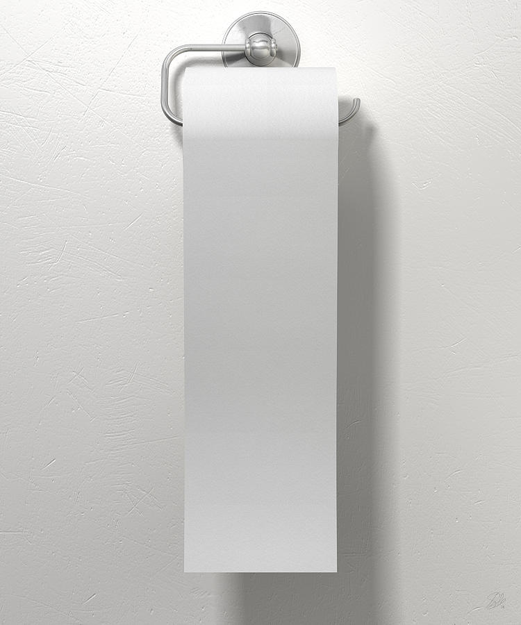 Toilet Digital Art - Toilet Roll On Chrome Hanger by Allan Swart
