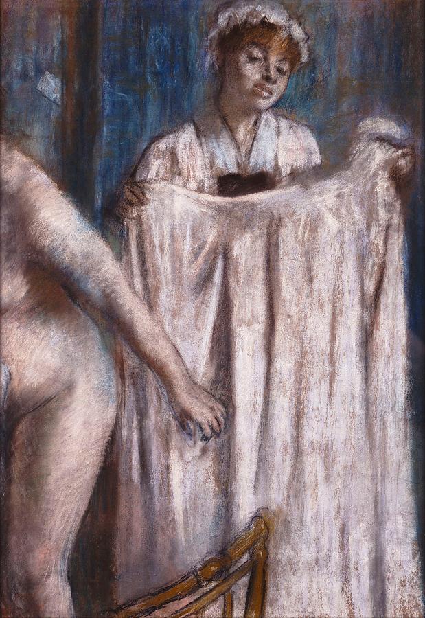 Impressionism Painting - Toilette after the Bath by Edgar Degas
