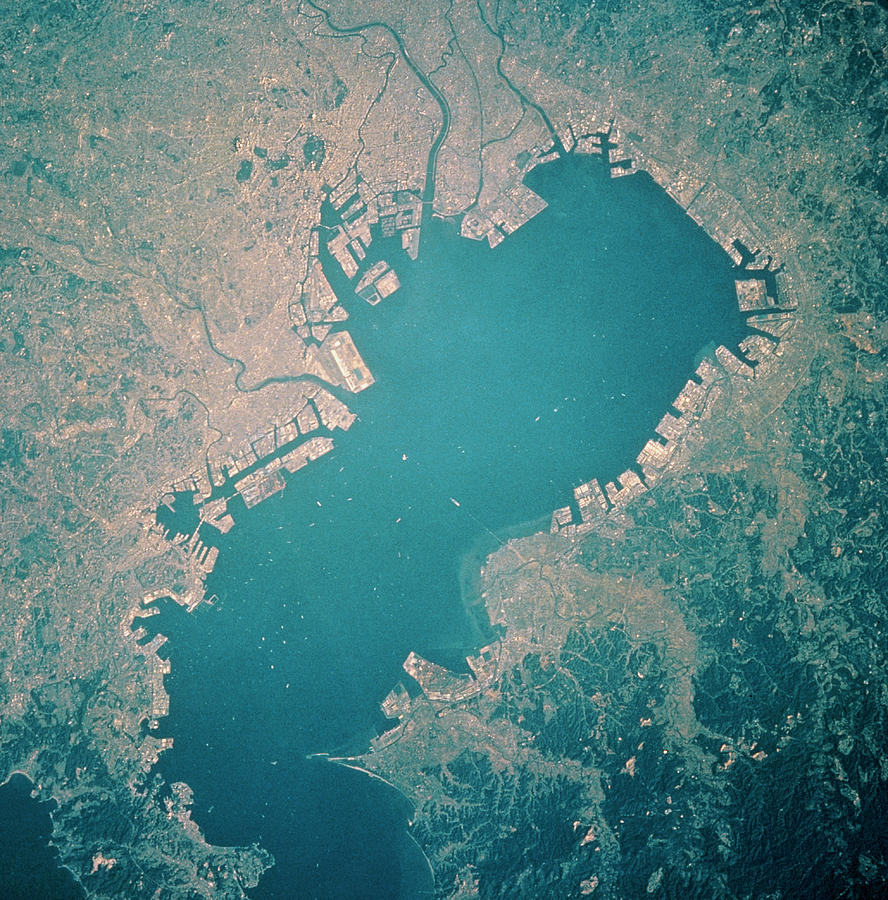Tokyo And Tokyo Bay From Space Photograph by Nasa/science Photo Library