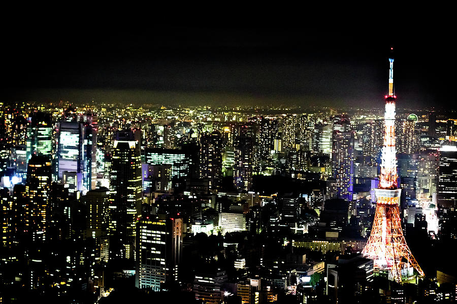 Tokyo Cityscape At Night Photograph by Frank Lee