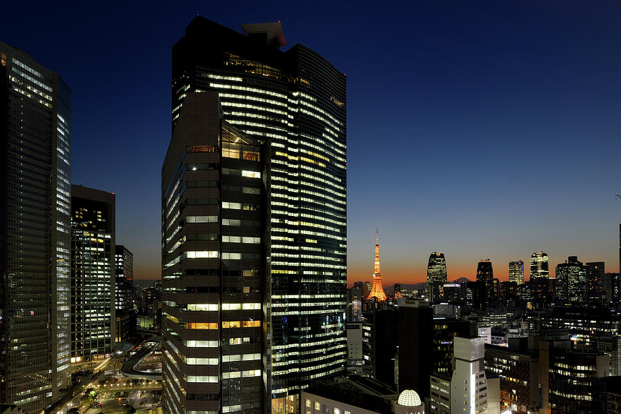 Tokyo Downtown At Dusk Photograph by Vladimir Zakharov - Fine Art America