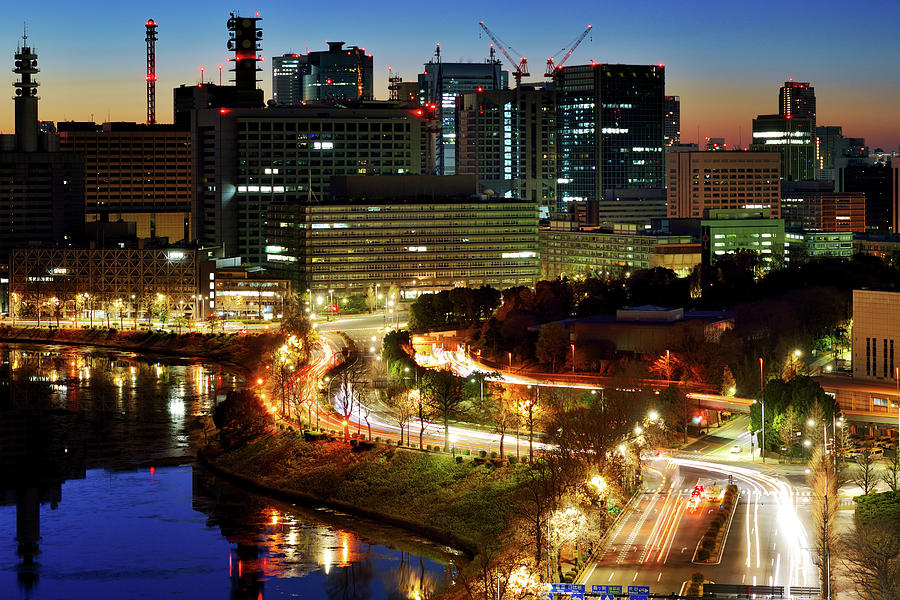 Tokyo Downtown At Twilight Photograph by Vladimir Zakharov