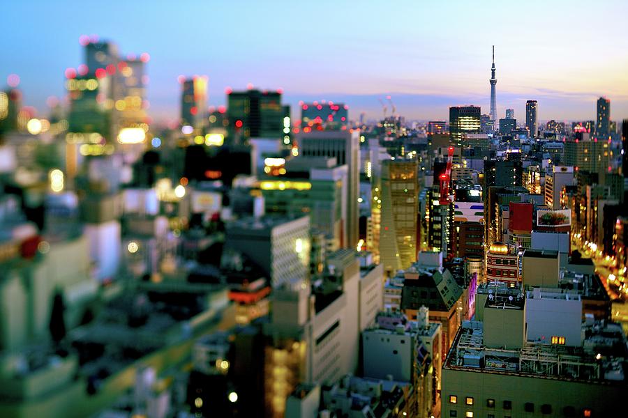 Tokyo Downtown Cityscape At Twilight Photograph by Vladimir Zakharov