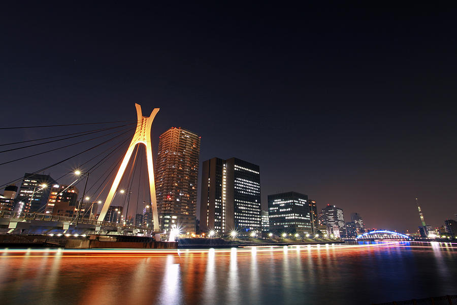 Tokyo Nightview Over Sumida-river Photograph by Photography By Zhangxun