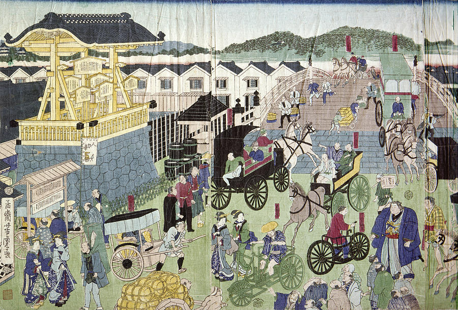 Tokyo Nihonbashi, 1870 Painting by Granger - Pixels