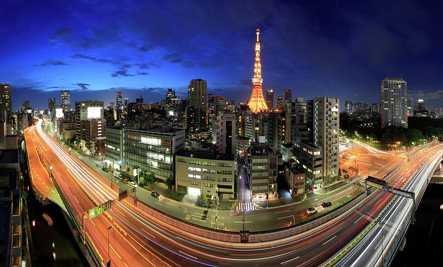 Tokyo Panorama At Dusk By Krzysztof Baranowski