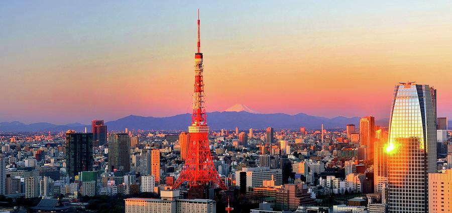 Tokyo Panorama At Sunset Photograph by Vladimir Zakharov