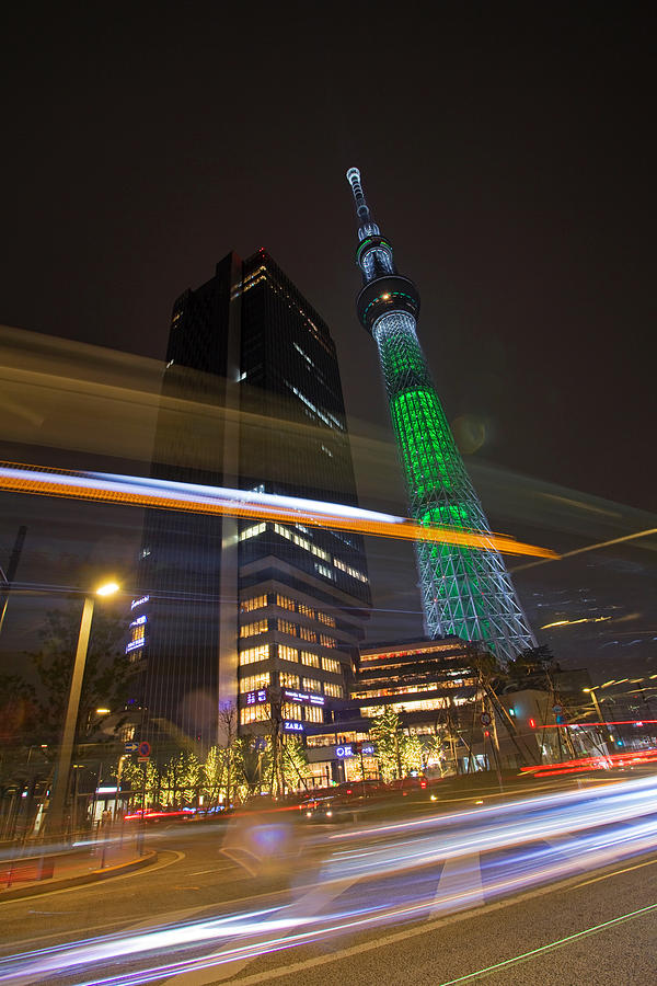 Tokyo Sky Tree With Christmas Lightup Photograph by Photography By Zhangxun