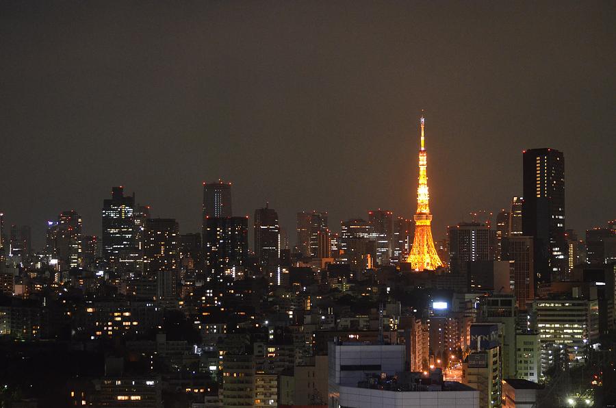 Tokyo Skyline at Night with Tokyo Tower Photograph by Jeff at JSJ Photography