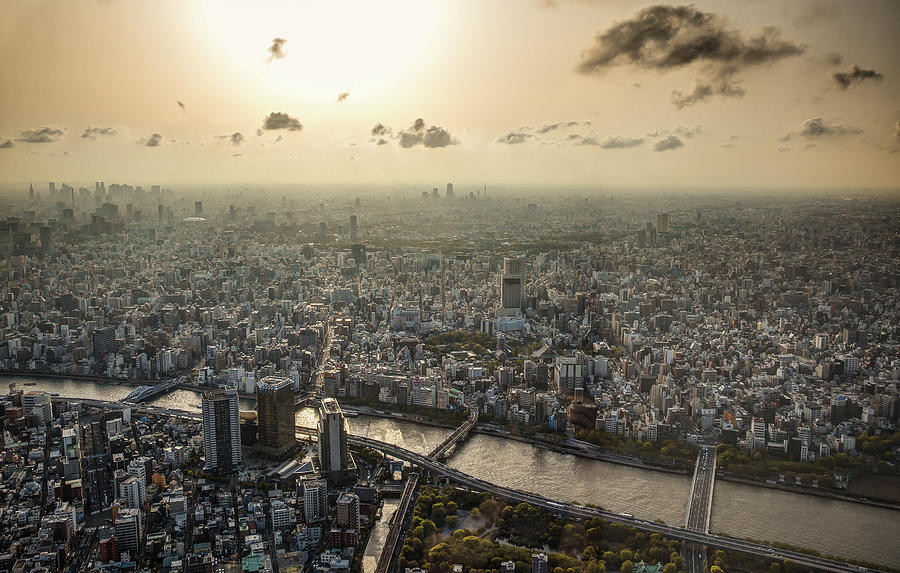 Tokyo Skyline Sunset Photograph by Sandro Bisaro