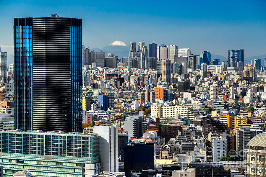 Tokyo skyline with Mount Fuji -  Japan Photograph by Luciano Mortula