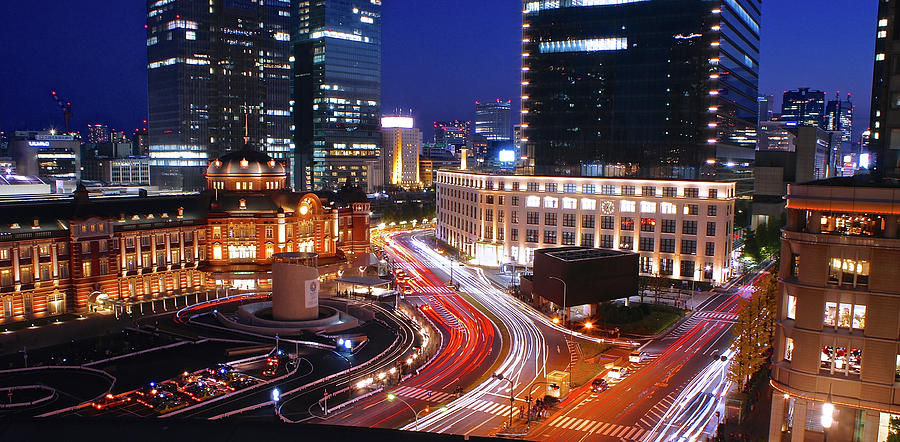 Tokyo Station Light-trails Photograph by Manish Prabhune