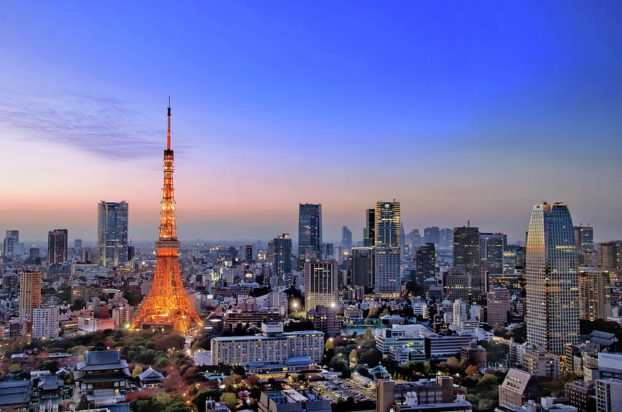 Tokyo Tower After Sunset By Image Provided By Duane Walker