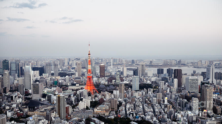 Tokyo Tower and cityscape panoramic view Photograph by Maxim Images ...