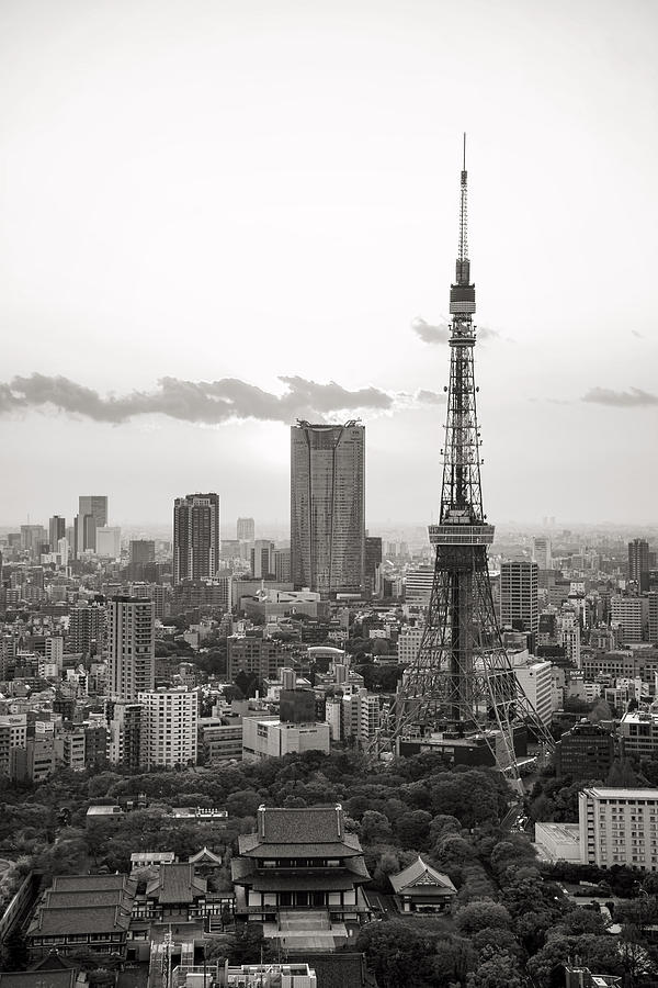 Tokyo Photograph - Tokyo Tower And The Zozo-Ji Temple by For Ninety One Days