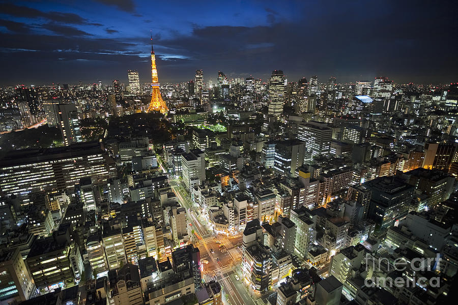 Tokyo Tower at Night Photograph by Bryan Mullennix