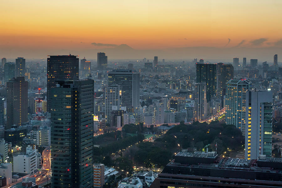 Tokyo Twilight, Fuji Distant View Photograph by I Love Photo And Apple.