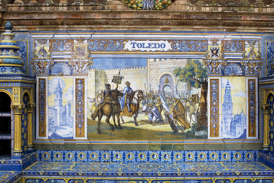 Seville Photograph - Toledo In The Province Alcove Of The Plaza De Espana by Lorraine Devon Wilke Seville Photograph - Toledo In The Province Alcove Of The Plaza De Espana by Lorraine Devon Wilke