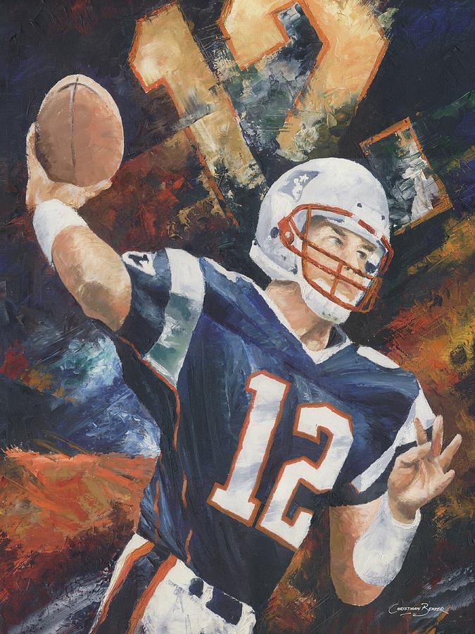 Football Painting - Tom Brady by Christiaan Bekker