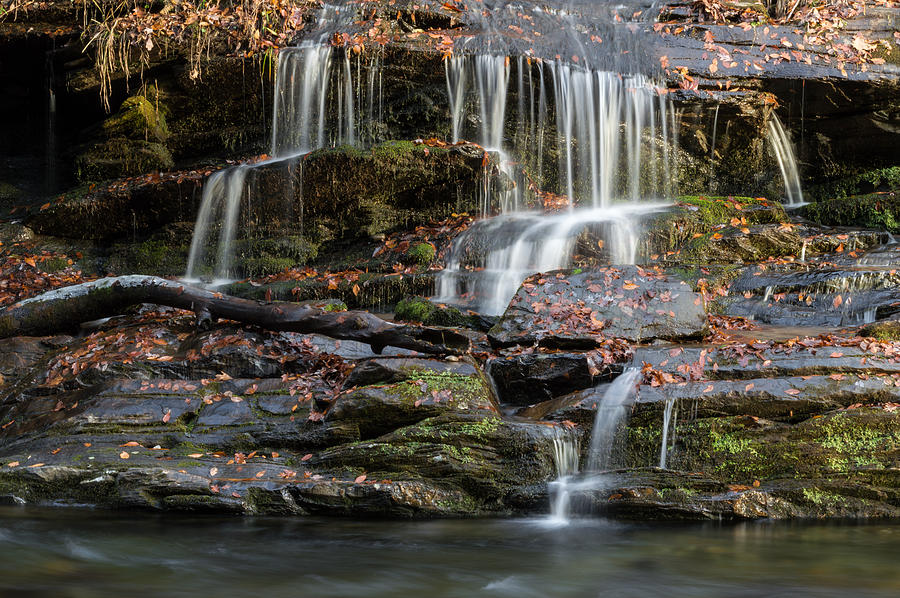 Waterfall Photograph - Tom Branch Falls Detail by William Shackelford Waterfall Photograph - Tom Branch Falls Detail by William Shackelford