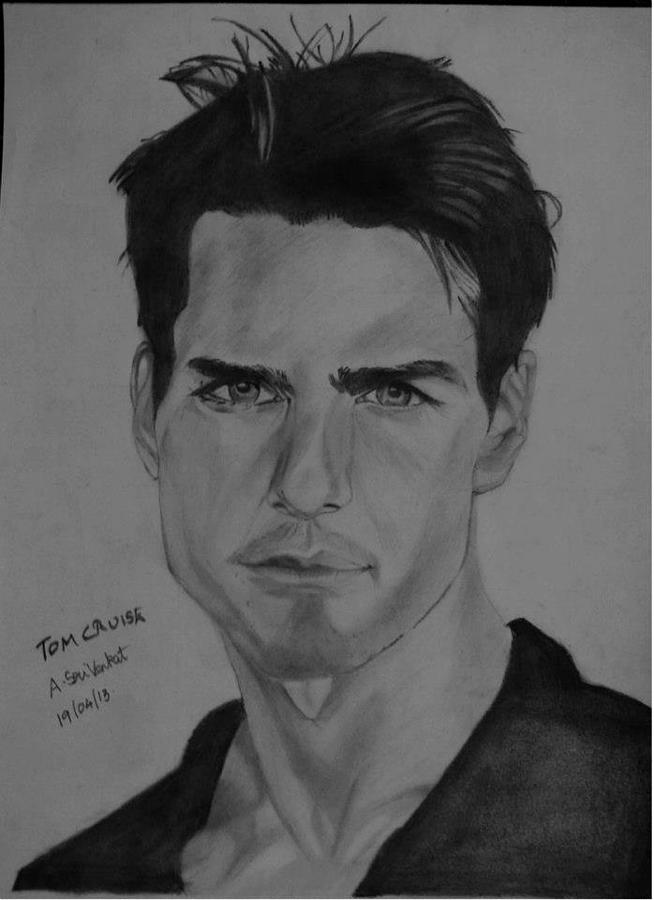 Tom cruise Drawing by Sri venkat- Spread Happiness