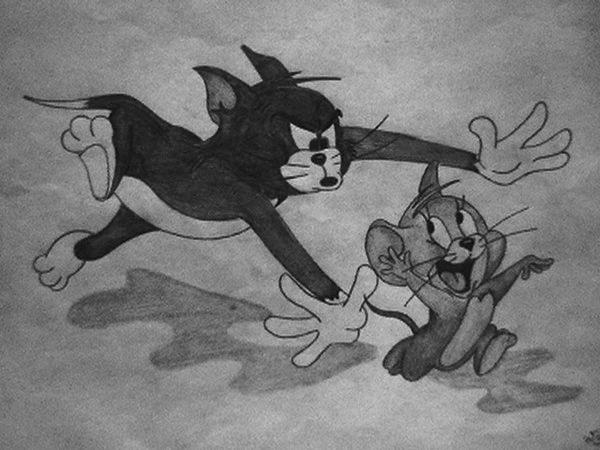 How to draw tom and jerry easy step by step with color pencil - YouTube
