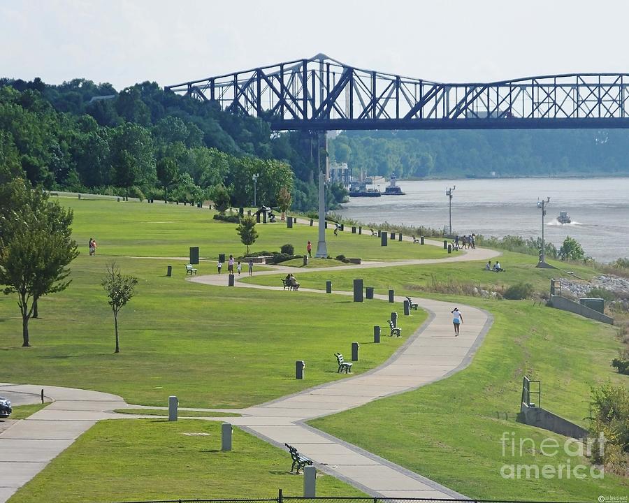 Bridge Photograph - Tom Lee Park Memphis Riverfront by Lizi Beard-Ward