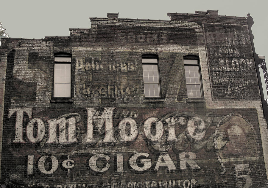 Tom Moore Ten Cent Cigar Black and White Photograph by Anne Cameron Cutri