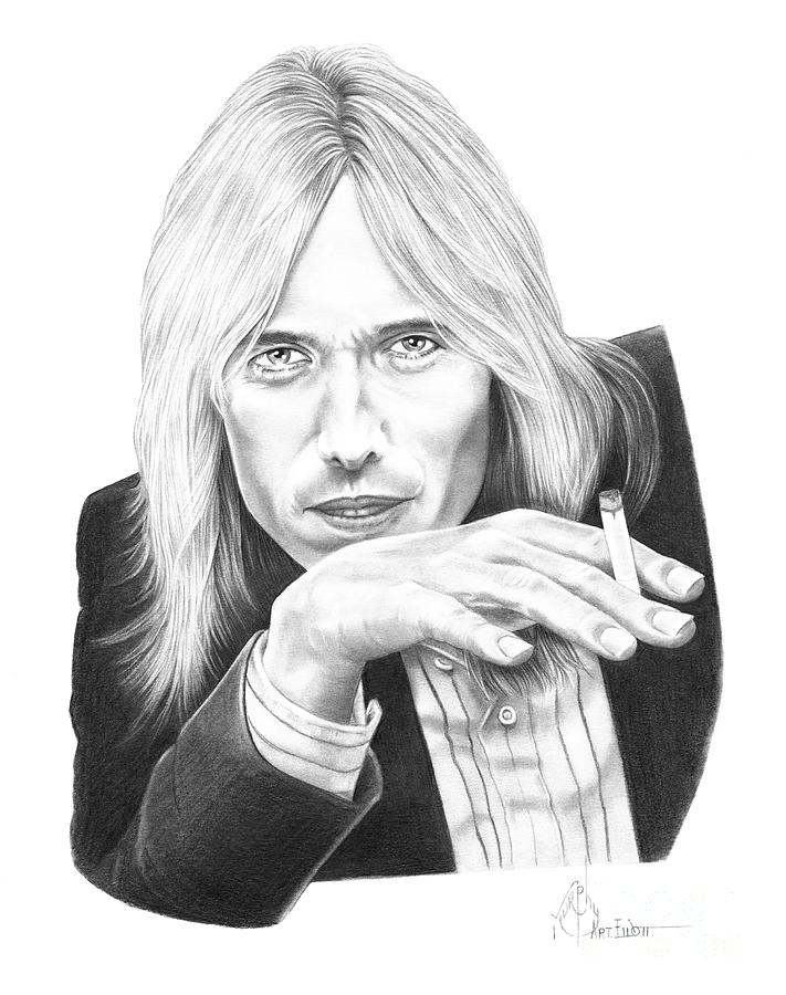 Pencil Drawing - Tom Petty by Murphy Elliott