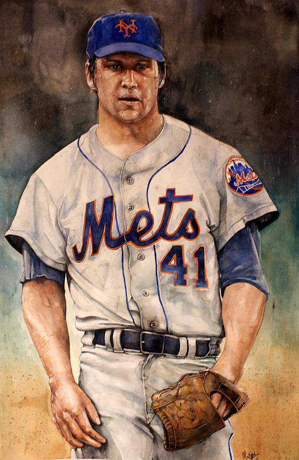 Baseball Painting - Tom Seaver by Michael Pattison