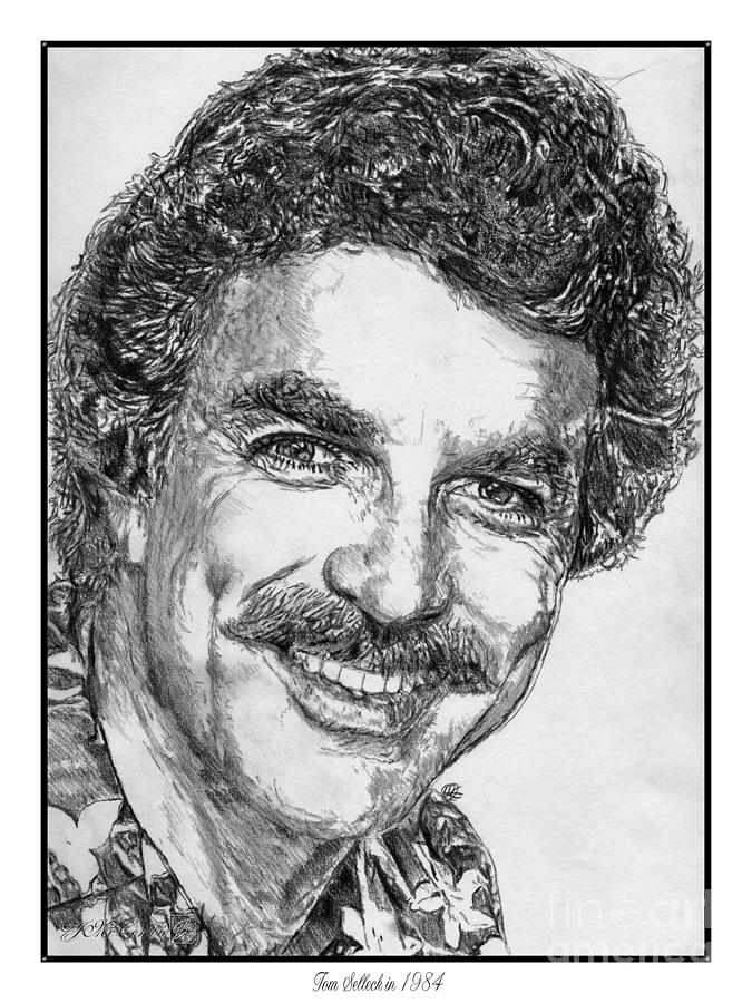 Tom Selleck Drawing - Tom Selleck in 1984 by J McCombie