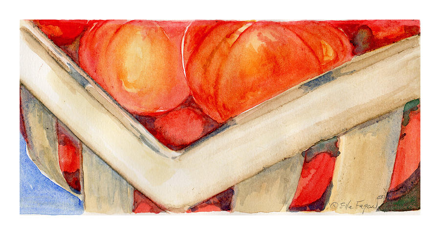 Tomato Painting - Tomato Basket by Elle Smith Fagan