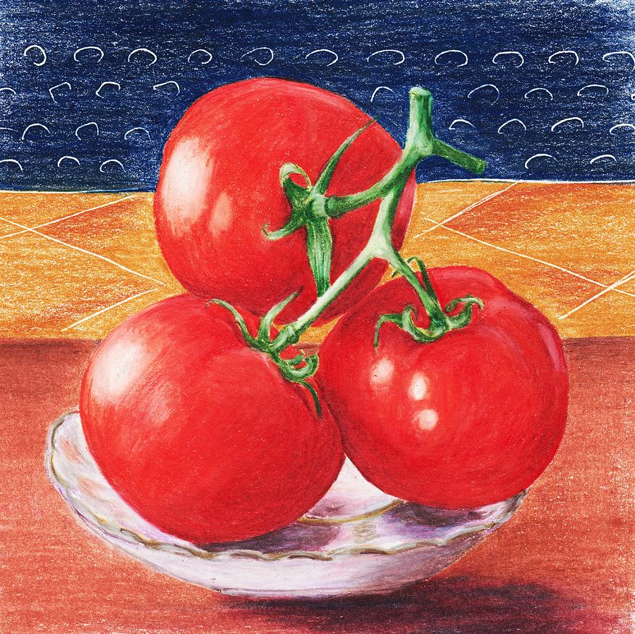Tomatoes Painting by Anastasiya Malakhova