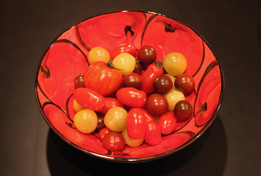 Tomatoes in Bowl Photograph by Gerry Bates