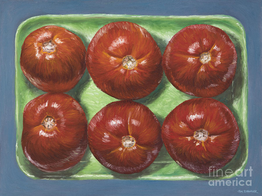 Tomatoes in Green Tray Digital Art by Jim Zahniser
