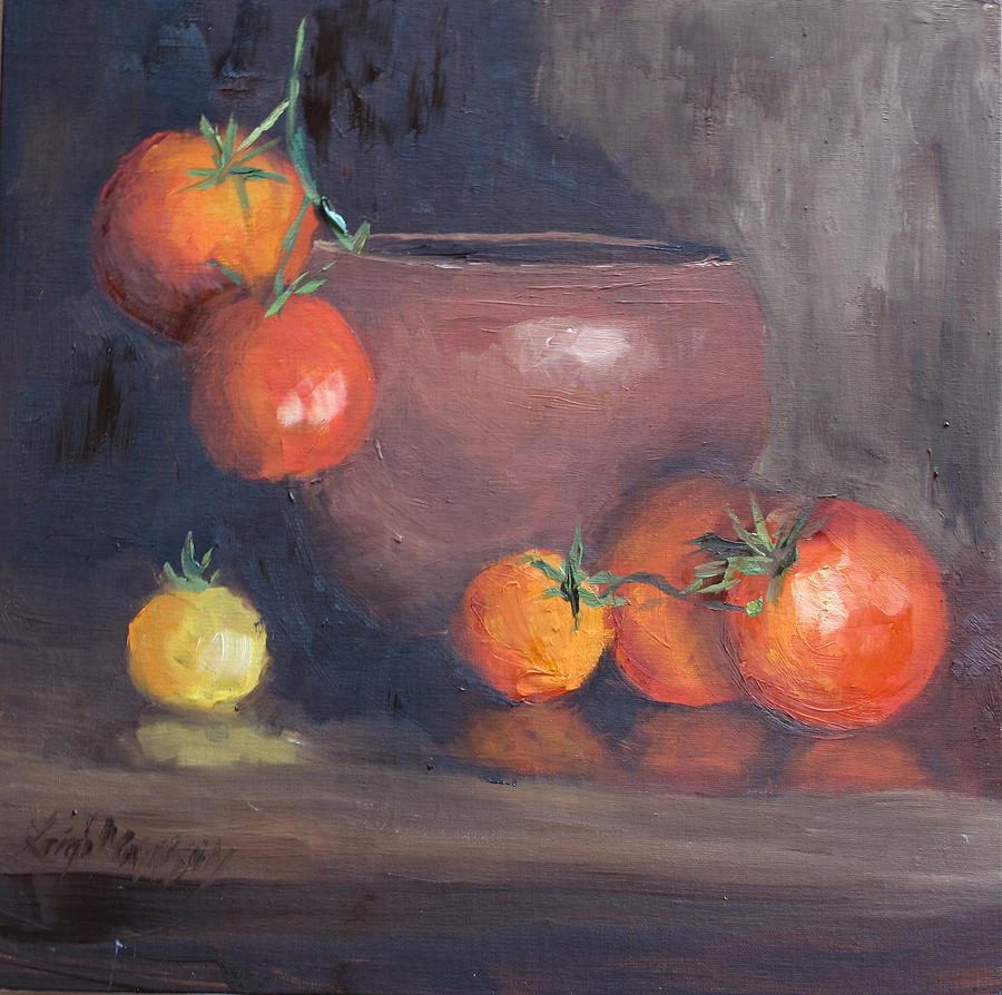 Tomatoes Painting by Leigh Morrison
