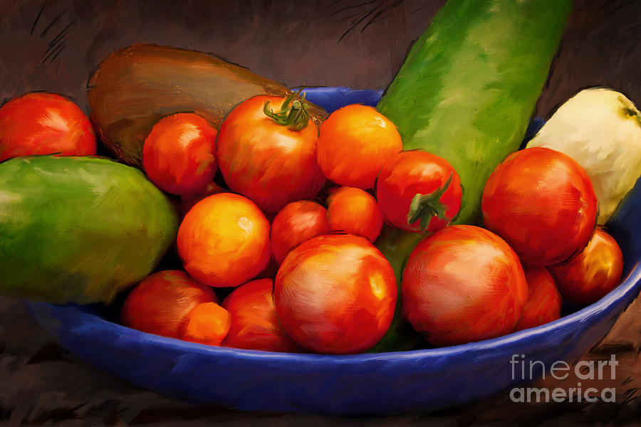 Vegetable Painting - Tomatoes by Lutz Baar