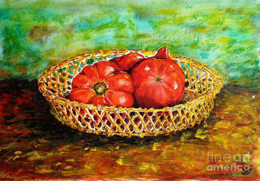 Tomatoes Painting by Zaira Dzhaubaeva