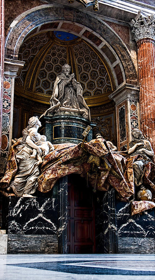 Tomb of Pope Alexander VII by Bernini Photograph by Weston Westmoreland