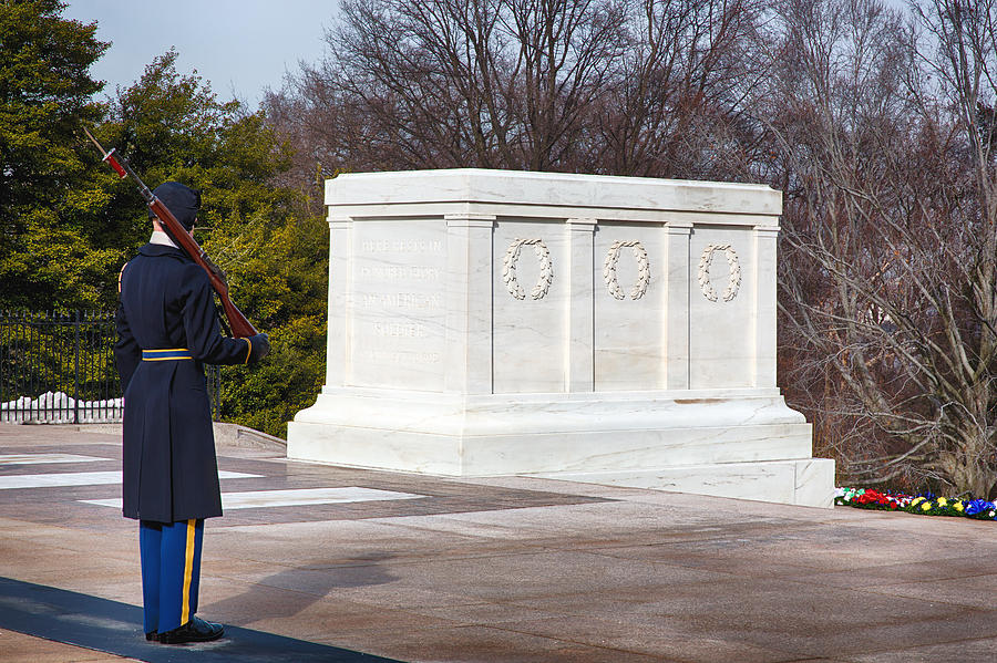 Tomb of the Unknown Soldier and Honor Guard Photograph by Jack Nevitt