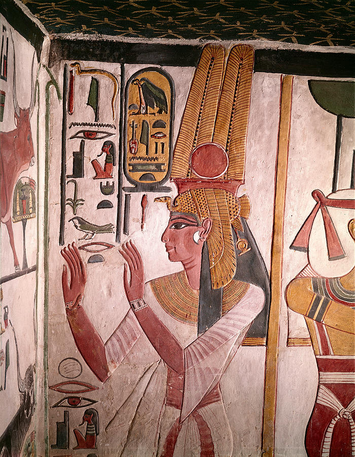 Tomb Painting Of Nefertari Painting by Brian Brake