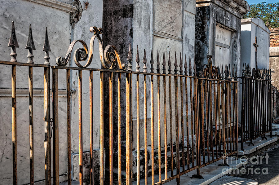 New Orleans Photograph - Tombs and Iron Fences - NOLA by Kathleen K Parker